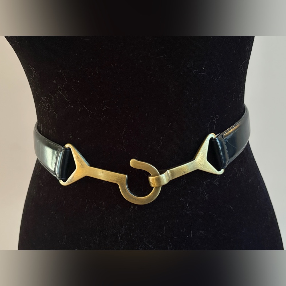 Streets Ahead Black Leather Belt with Ibel Italy Hook Belt Buckle, Adjustable